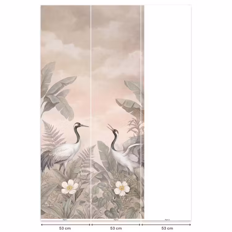Behang - Kraanvogels - Natuur - Roze — 6