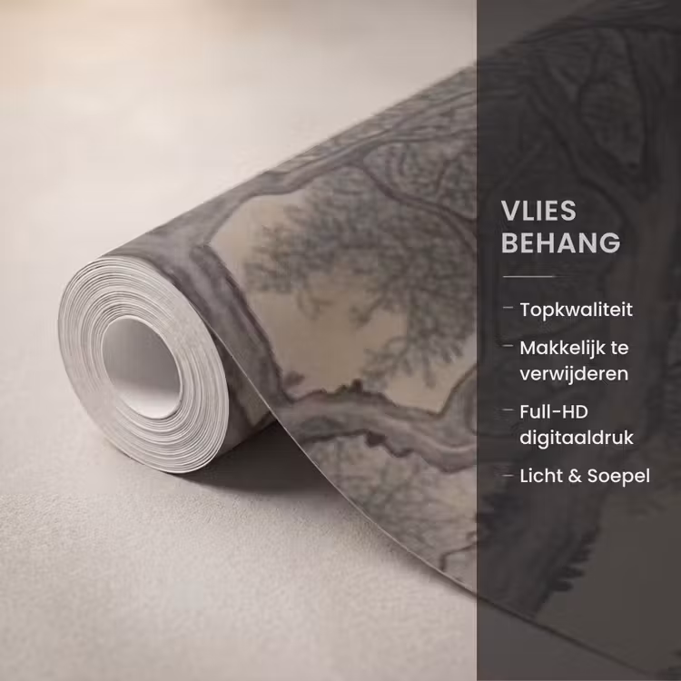 Behang - Vrouw - Azië - Kunst - Beige — 3