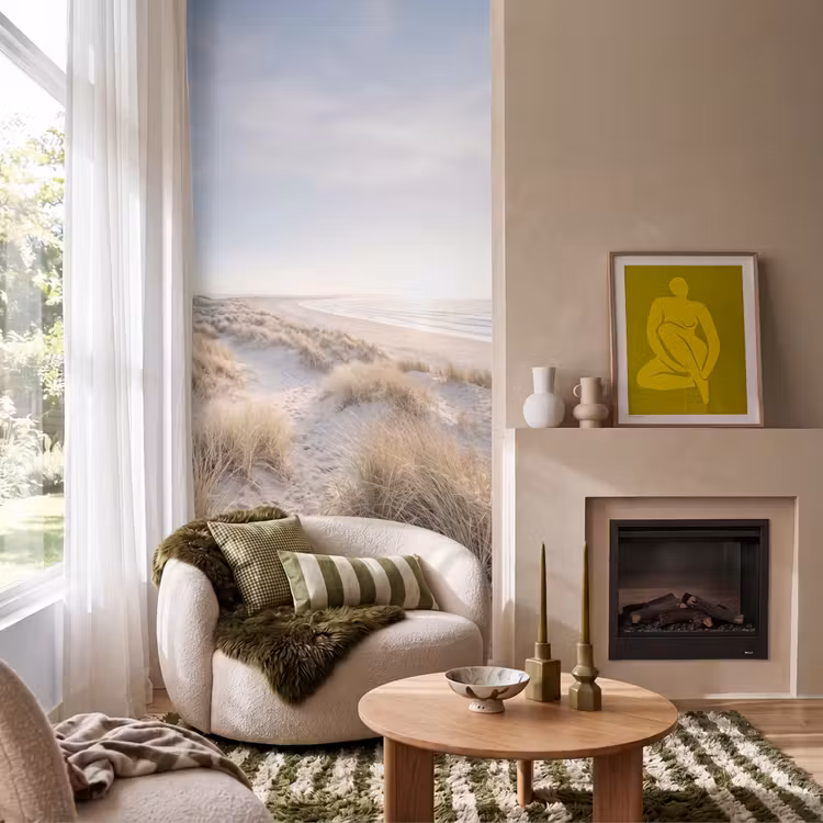 Behang - Duinen - Strand - Beige — 1
