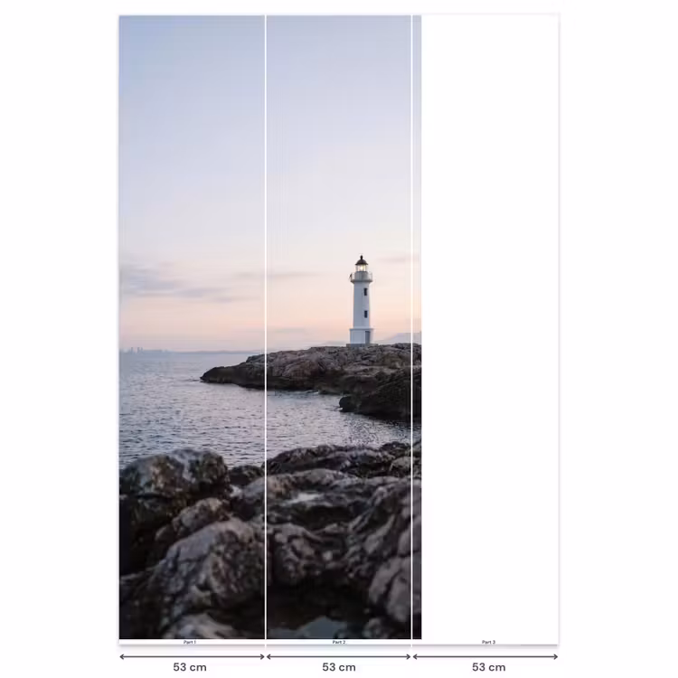 Behang - Rotsen - Vuurtoren - Wit — 6