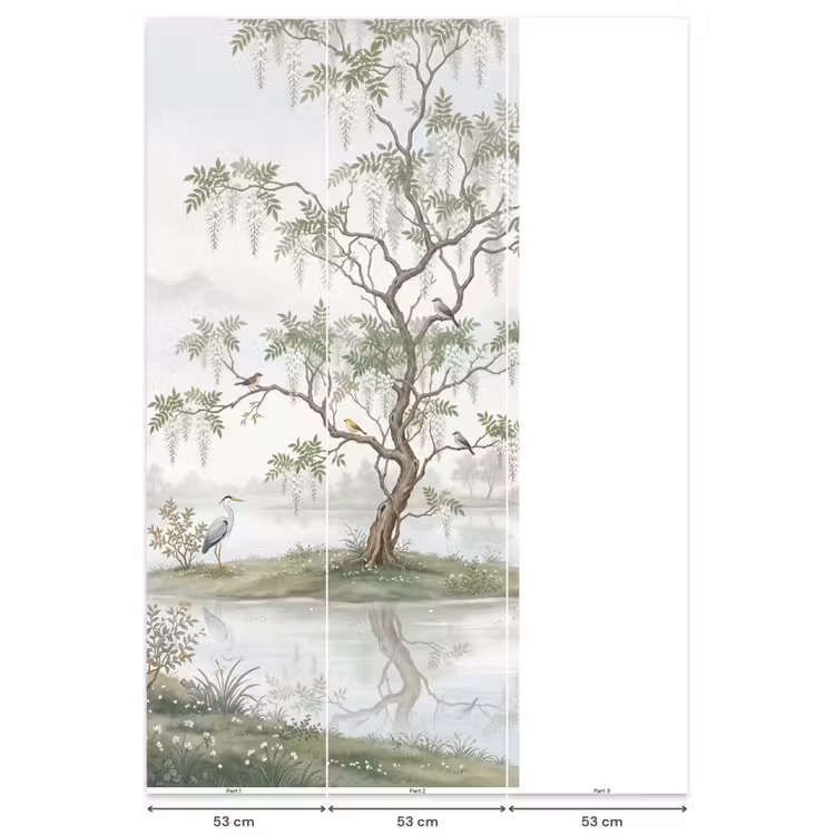 Behang - Reiger - Landschap - Groen β 6