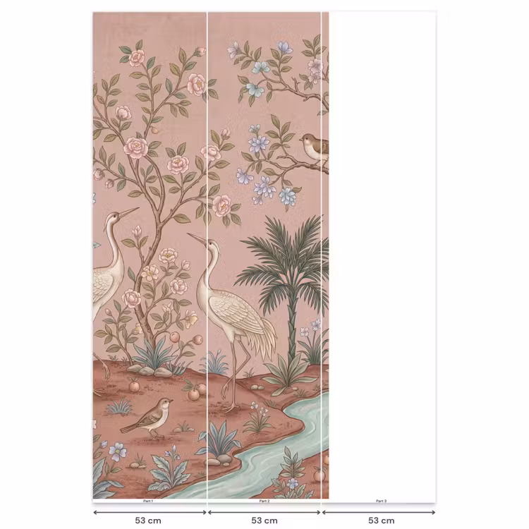 Behang - Nostalgisch - Reigers - Roze — 6