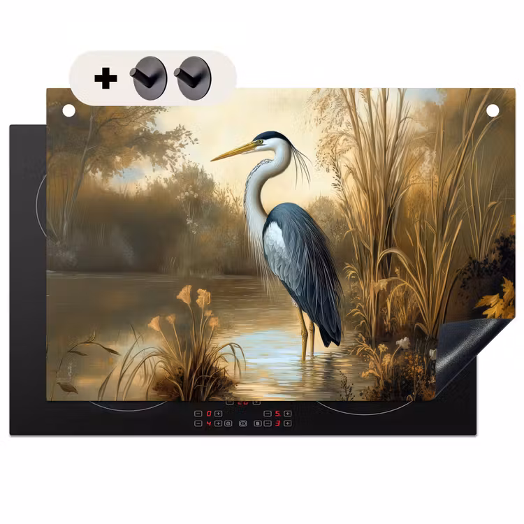 Inductie beschermer en spatscherm (2in1) - Reiger - Water - Planten — 1