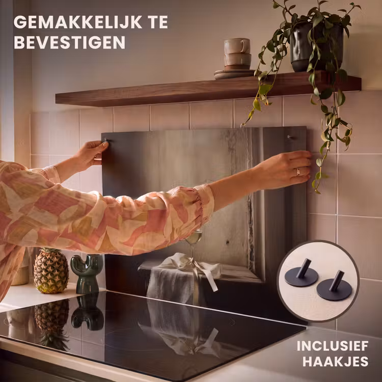 Inductie beschermer en spatscherm (2in1) - Strik - Beige - Witte - Wijn — 7