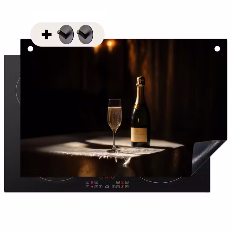 Inductie beschermer en spatscherm (2in1) - Prosecco - Bubbels - Sfeervol - Drank — 1