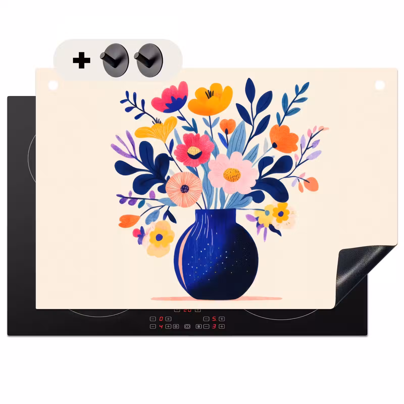 Inductie beschermer en spatscherm (2in1) - Vaas - Bloemen - Boeket — 1