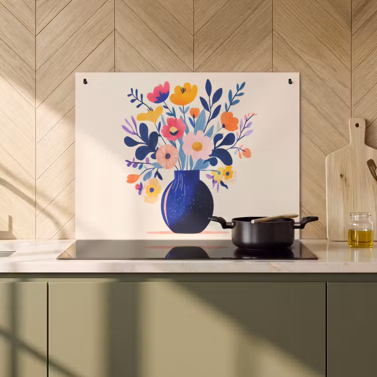 Inductie beschermer en spatscherm (2in1) - Vaas - Bloemen - Boeket — 2
