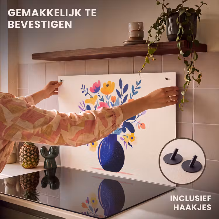 Inductie beschermer en spatscherm (2in1) - Vaas - Bloemen - Boeket — 7