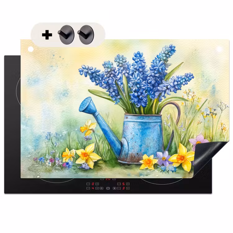 Inductie beschermer en spatscherm (2in1) - Gieter - Lavendel - Bloesems — 1
