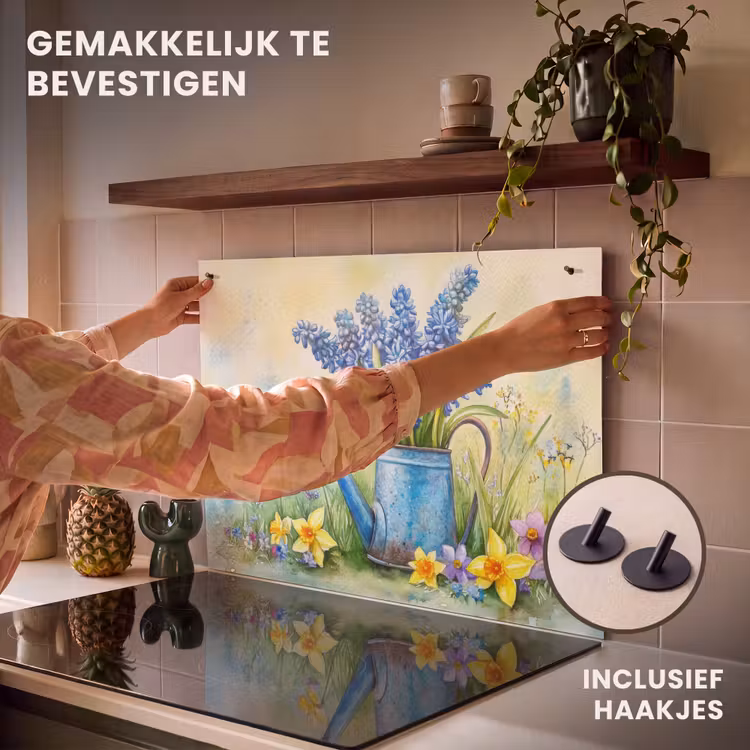 Inductie beschermer en spatscherm (2in1) - Gieter - Lavendel - Bloesems — 7