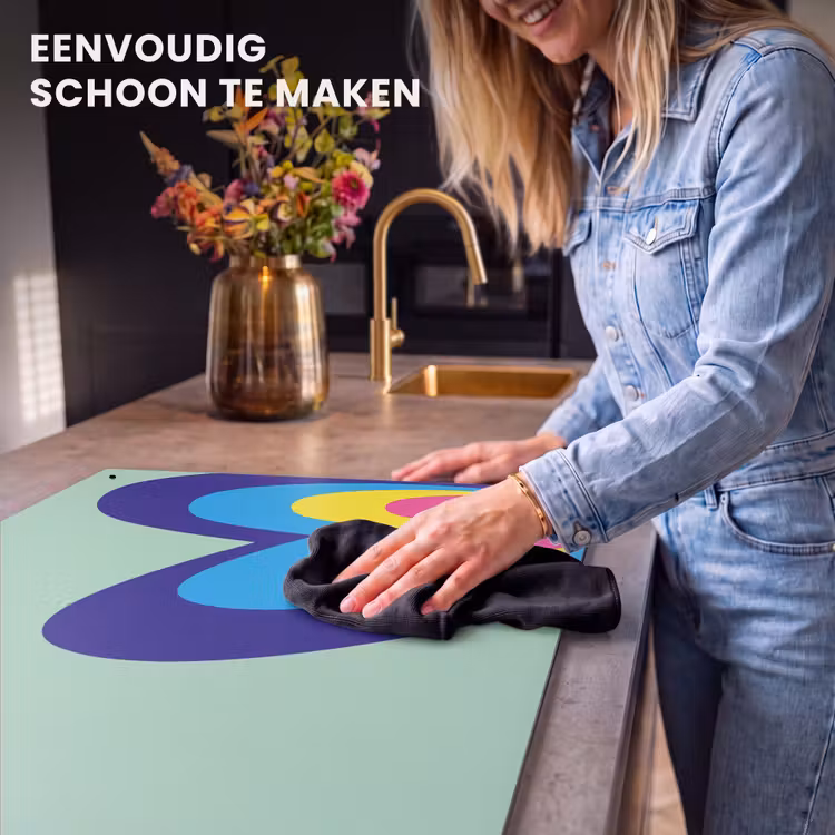 Inductie beschermer en spatscherm (2in1) - Hartjes - Kleurrijk - Valentijn — 5