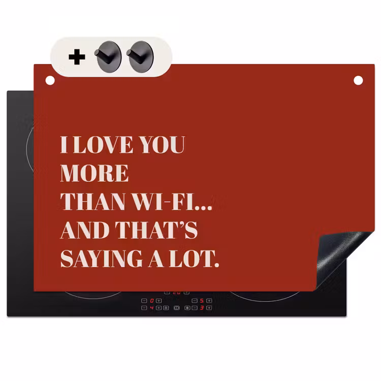 Inductie beschermer en spatscherm (2in1) - Rood - Quote - Liefde — 1