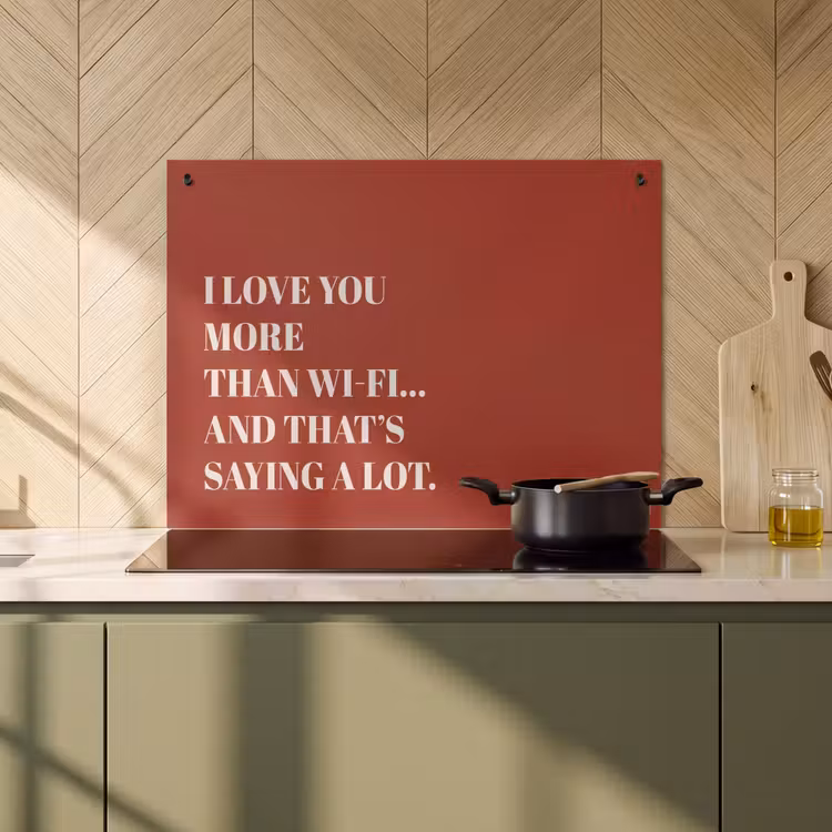 Inductie beschermer en spatscherm (2in1) - Rood - Quote - Liefde — 2