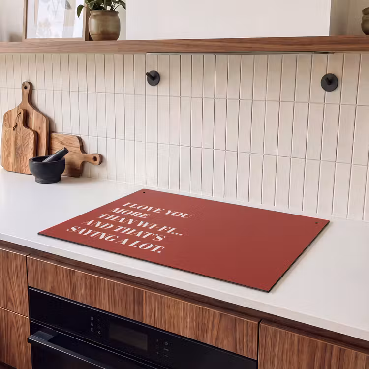 Inductie beschermer en spatscherm (2in1) - Rood - Quote - Liefde — 3