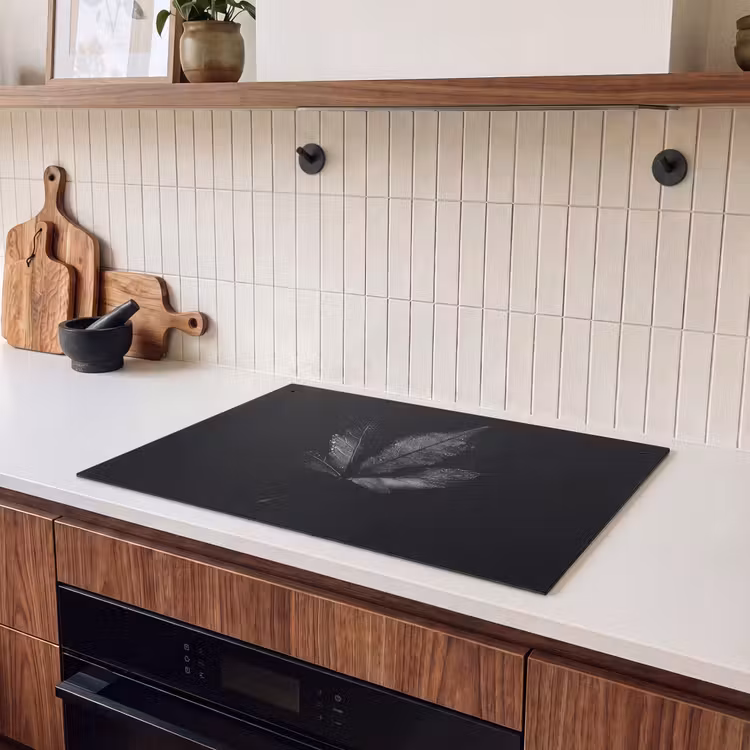 Inductie beschermer en spatscherm (2in1) - Zwart - Blad — 3