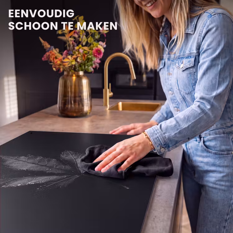 Inductie beschermer en spatscherm (2in1) - Zwart - Blad — 5