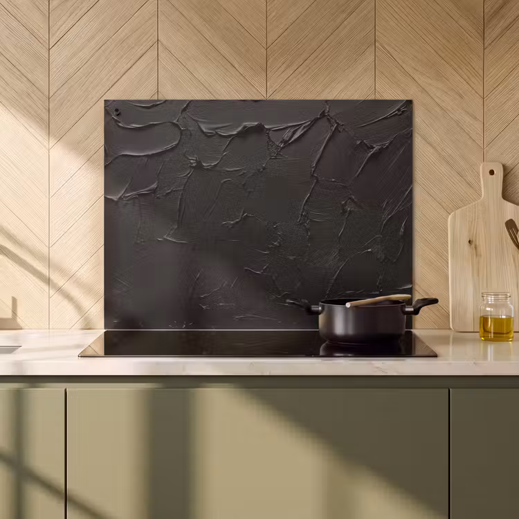 Inductie beschermer en spatscherm (2in1) - Zwart - Verf — 2