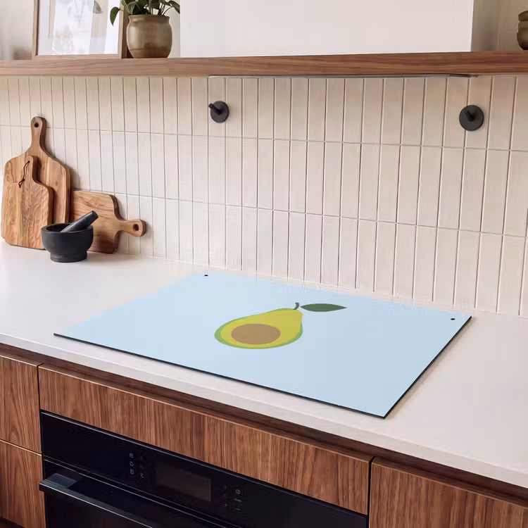 Inductie beschermer en spatscherm (2in1) - Avocado - Illustratie - Groene - Vrucht — 3
