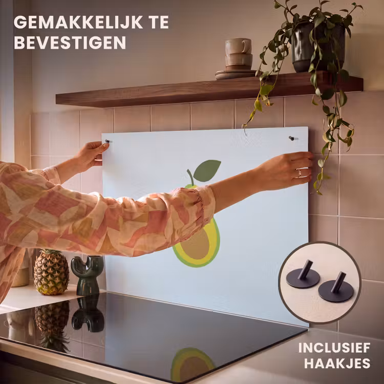 Inductie beschermer en spatscherm (2in1) - Avocado - Illustratie - Groene - Vrucht — 7