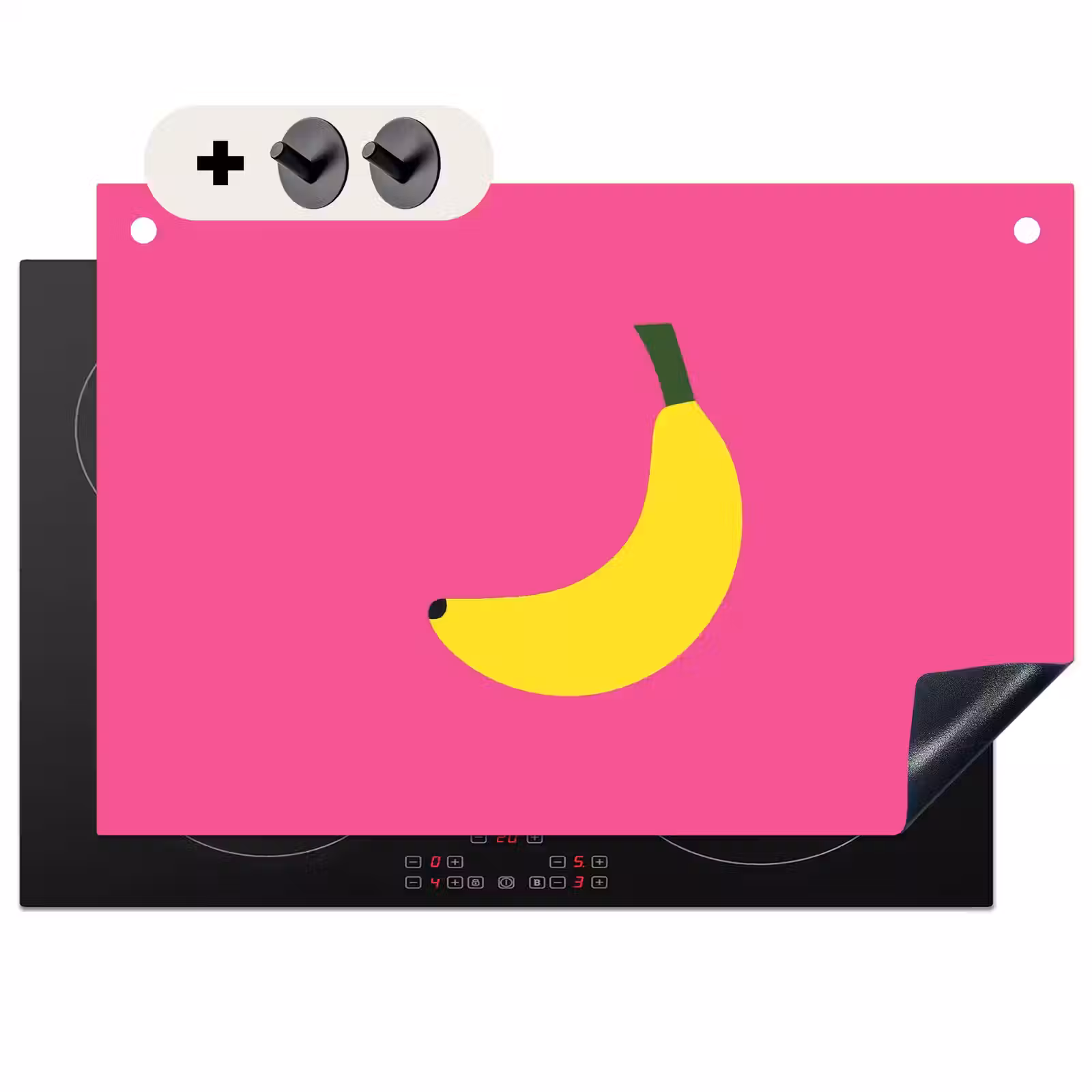 Inductie beschermer en spatscherm (2in1) - Banaan - Geel - Fruit — 1