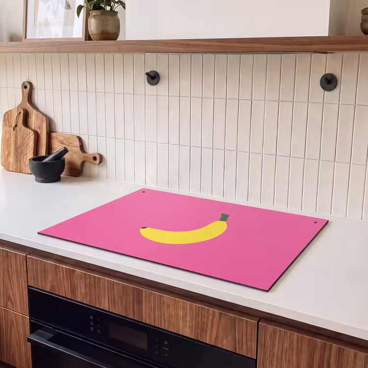 Inductie beschermer en spatscherm (2in1) - Banaan - Geel - Fruit — 3