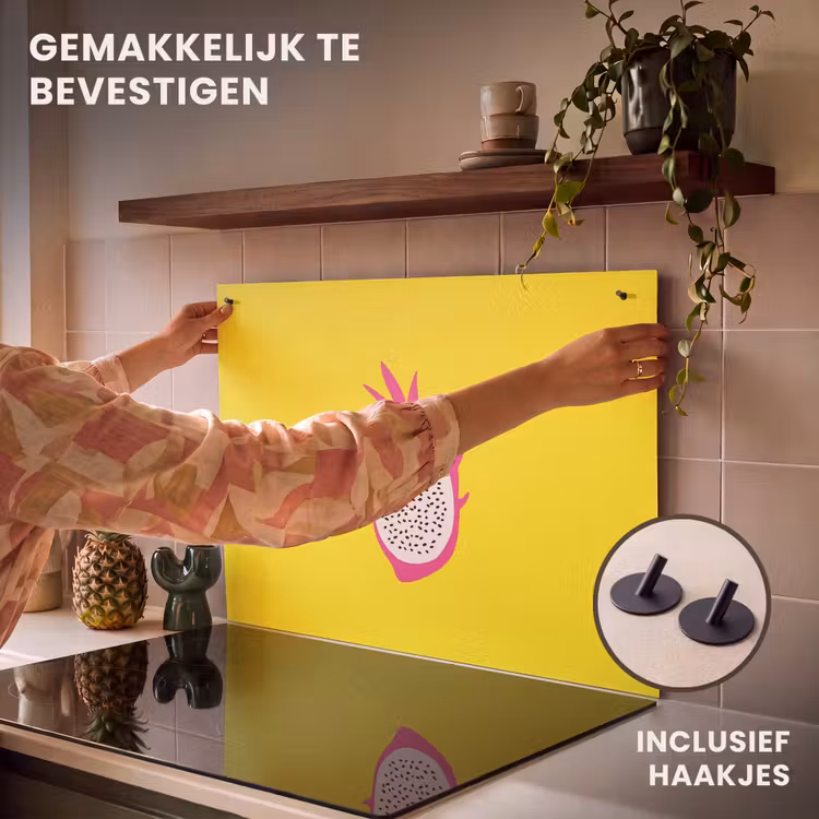 Inductie beschermer en spatscherm (2in1) - Illustratie - Drakenvrucht - Kleurrijk — 7