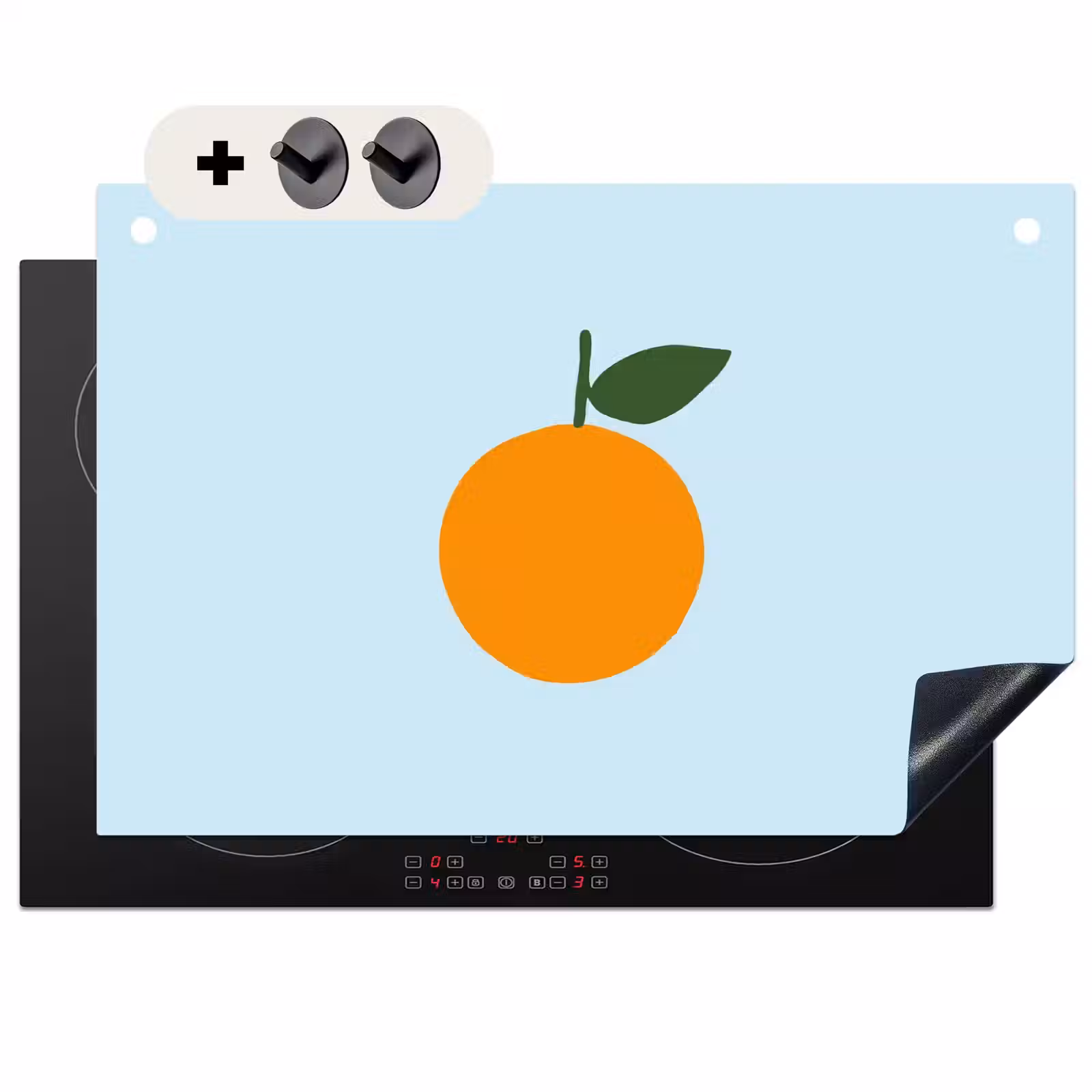 Inductie beschermer en spatscherm (2in1) - Fruit - Sinaasappel - Oranje — 1