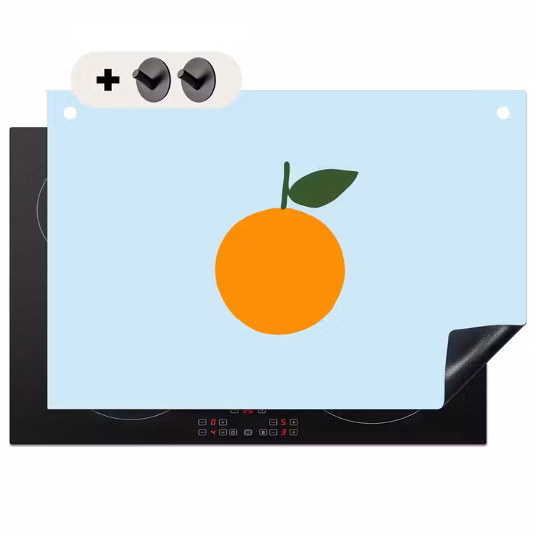 Inductie beschermer en spatscherm (2in1) - Fruit - Sinaasappel - Oranje — 1
