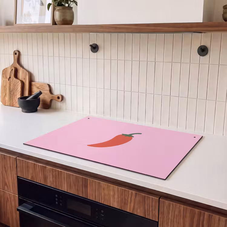 Inductie beschermer en spatscherm (2in1) - Peper - Rood - Illustratie — 3