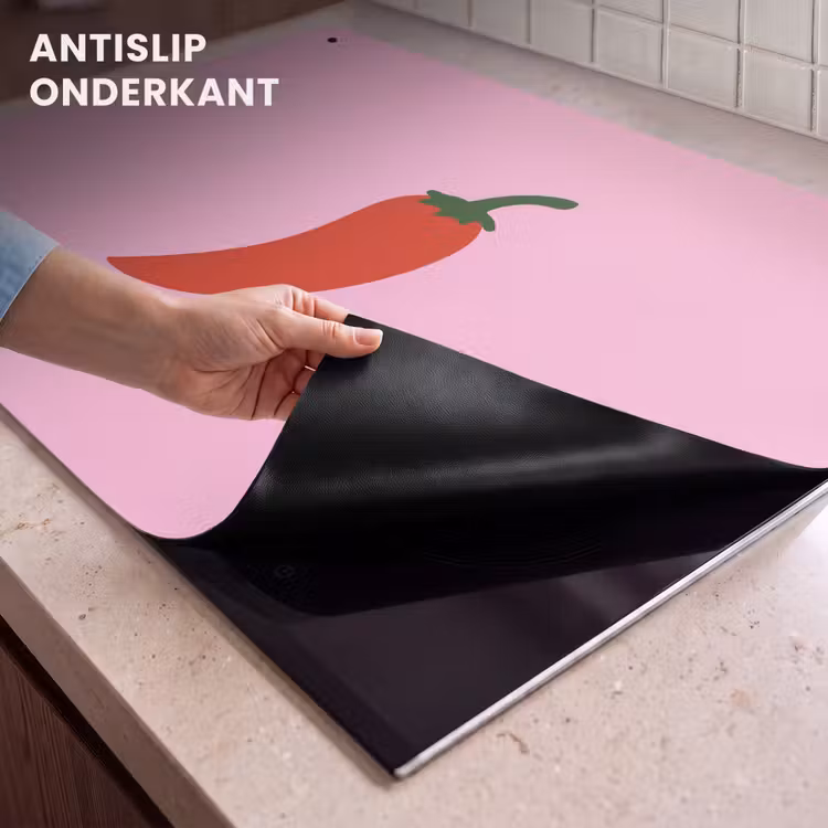 Inductie beschermer en spatscherm (2in1) - Peper - Rood - Illustratie — 4