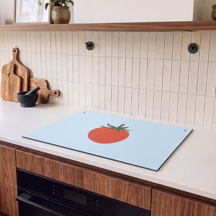 Inductie beschermer en spatscherm (2in1) - Rood - Tomaat - Groente — 3