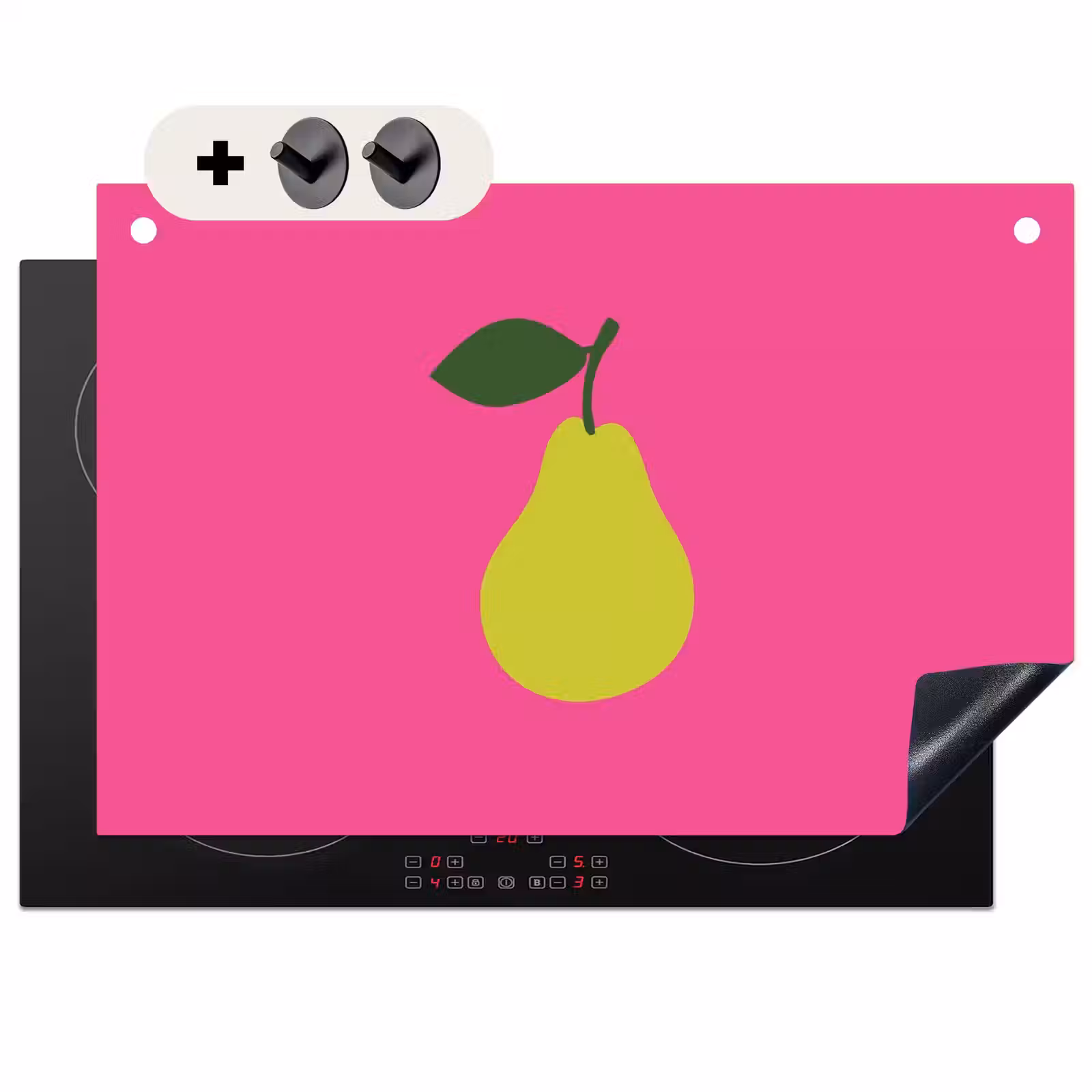 Inductie beschermer en spatscherm (2in1) - Illustratie - Fruit - Peer - Groen — 1