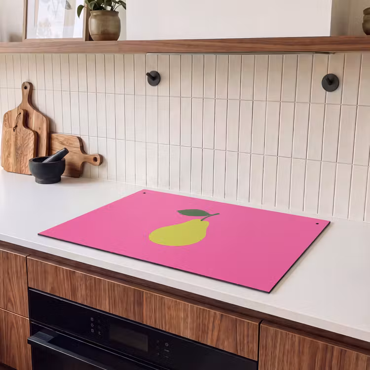Inductie beschermer en spatscherm (2in1) - Illustratie - Fruit - Peer - Groen — 3