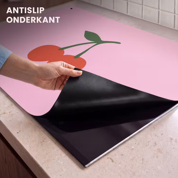 Inductie beschermer en spatscherm (2in1) - Kersen - Roze - Illustratie — 4