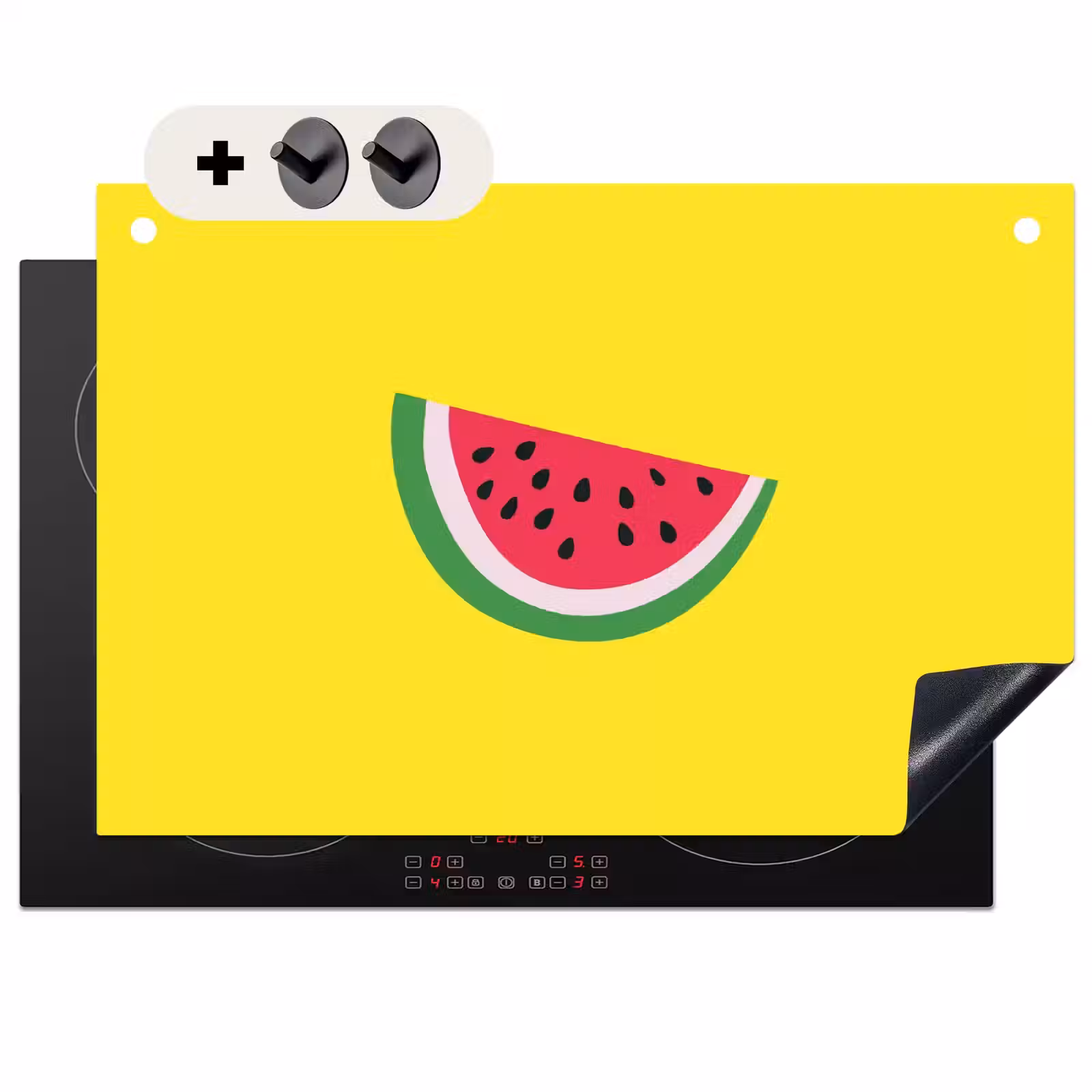 Inductie beschermer en spatscherm (2in1) - Fruit - Watermeloen - Geel — 1