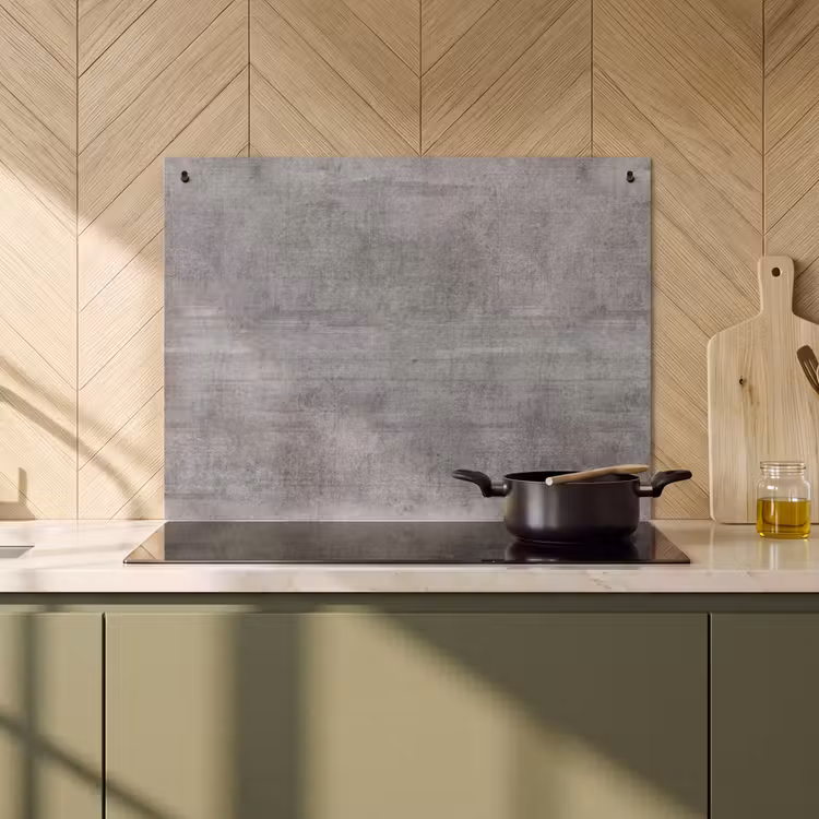 Inductie beschermer en spatscherm (2in1) - Beton - Patroon - Antiek — 2