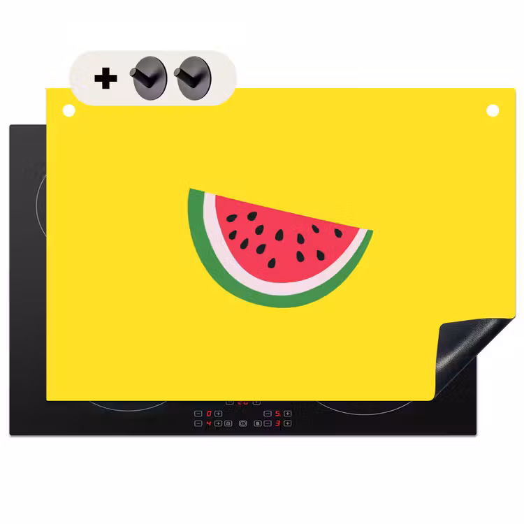 Inductie beschermer en spatscherm (2in1) - Fruit - Watermeloen - Geel — 1