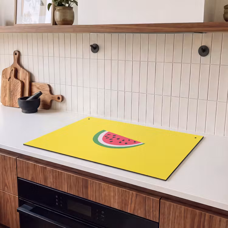 Inductie beschermer en spatscherm (2in1) - Fruit - Watermeloen - Geel — 3