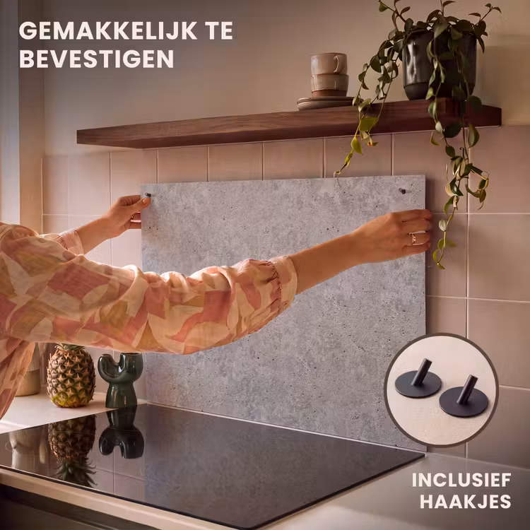 Inductie beschermer en spatscherm (2in1) - Patroon - Cement - Beton — 7