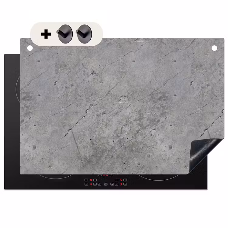 Inductie beschermer en spatscherm (2in1) - Patronen - Beton - Oud — 1