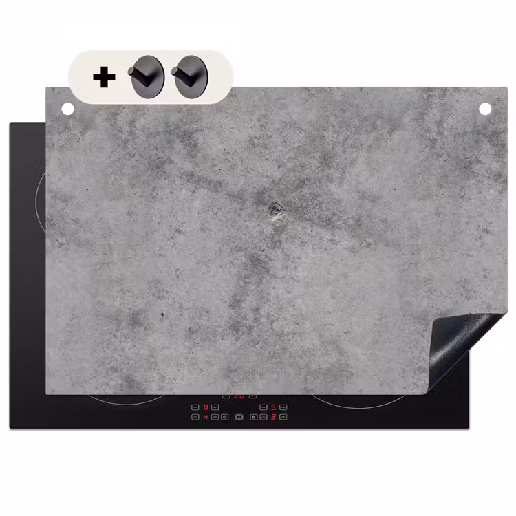 Inductie beschermer en spatscherm (2in1) - Beton - Grijs - Patronen — 1