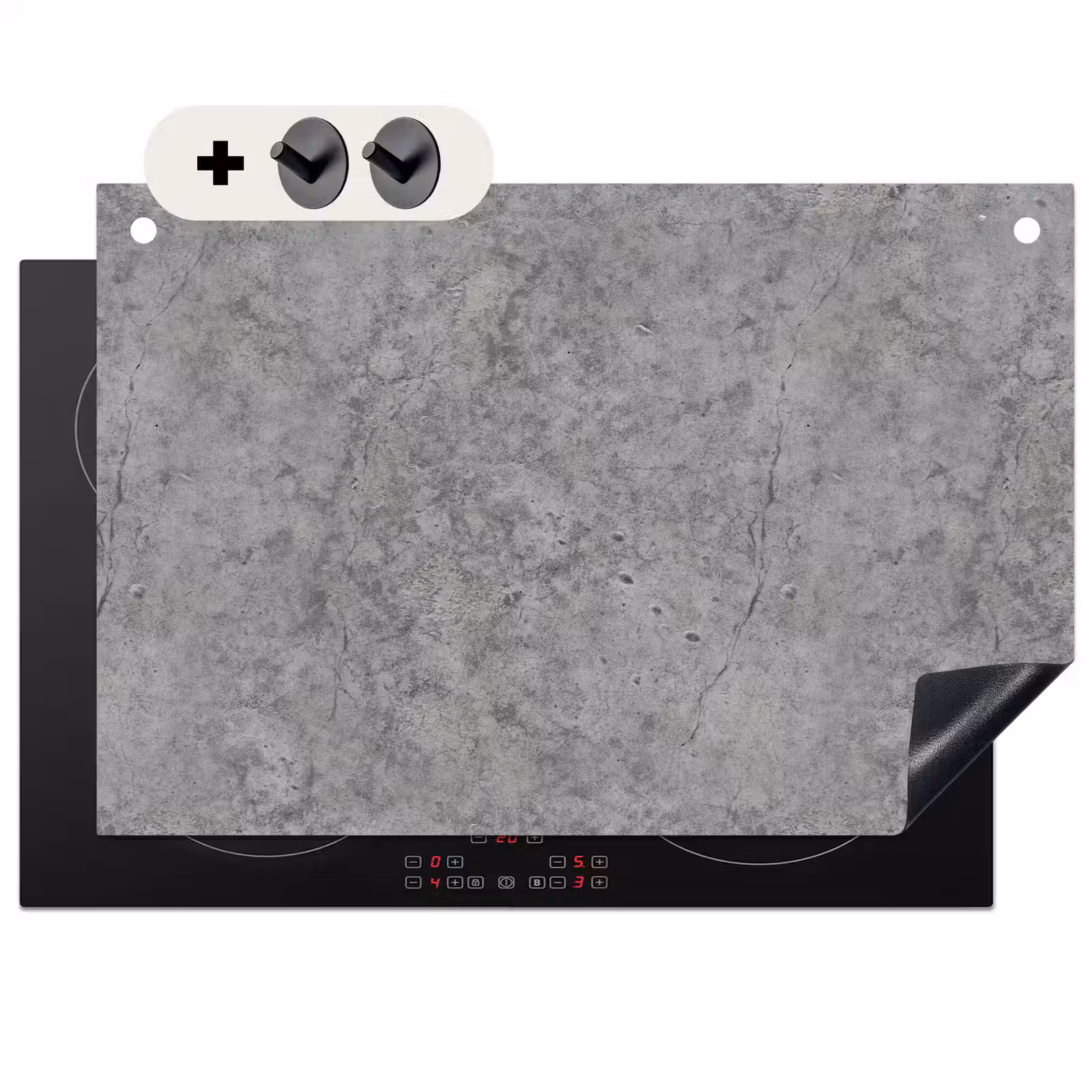 Inductie beschermer en spatscherm (2in1) - Beton - Antiek - Patronen — 1