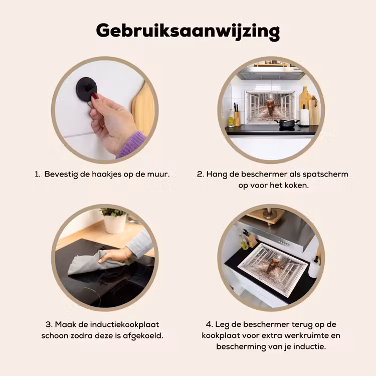 Inductie beschermer en spatscherm (2in1) - Doorkijk - Schotse Hooglander - Raam — 6