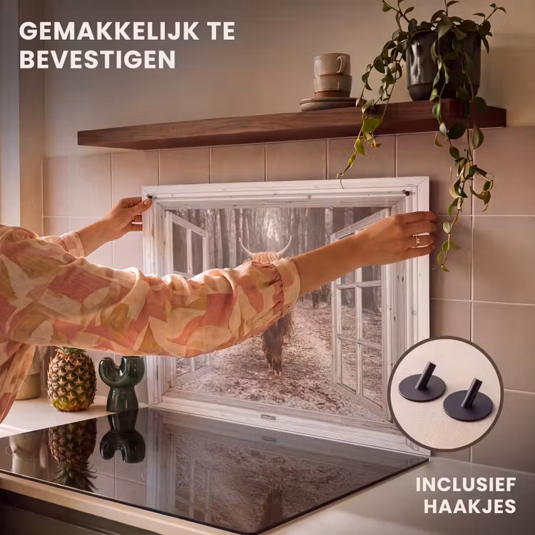 Inductie beschermer en spatscherm (2in1) - Doorkijk - Schotse Hooglander - Raam — 7