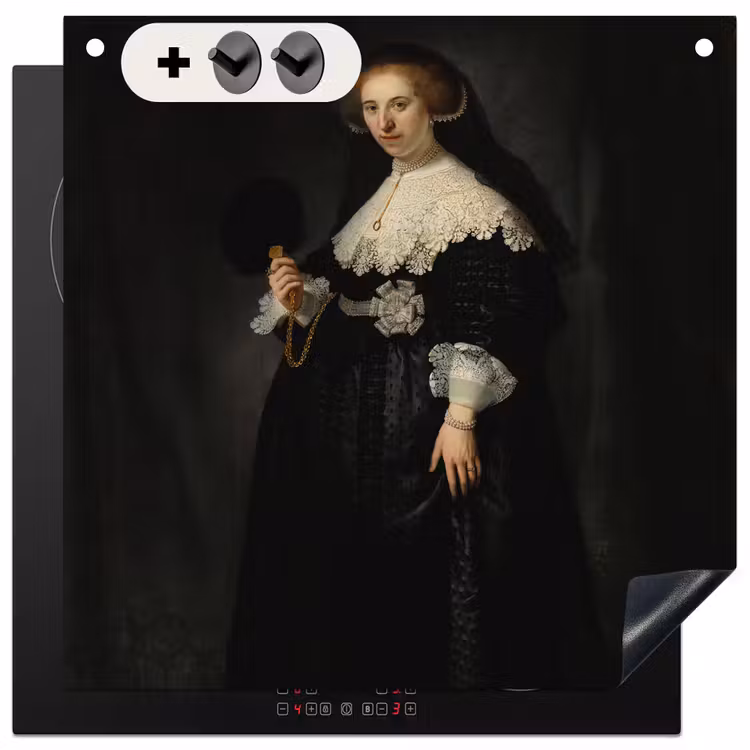 Inductie beschermer en spatscherm (2in1) - Het huwelijksportret van Oopjen Coppit - Rembrandt van Rijn — 1