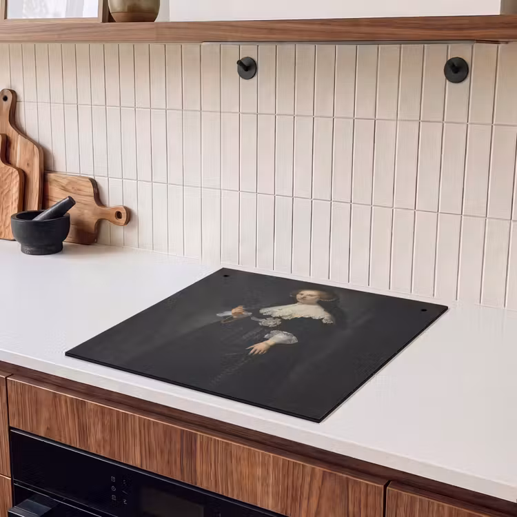 Inductie beschermer en spatscherm (2in1) - Het huwelijksportret van Oopjen Coppit - Rembrandt van Rijn — 3