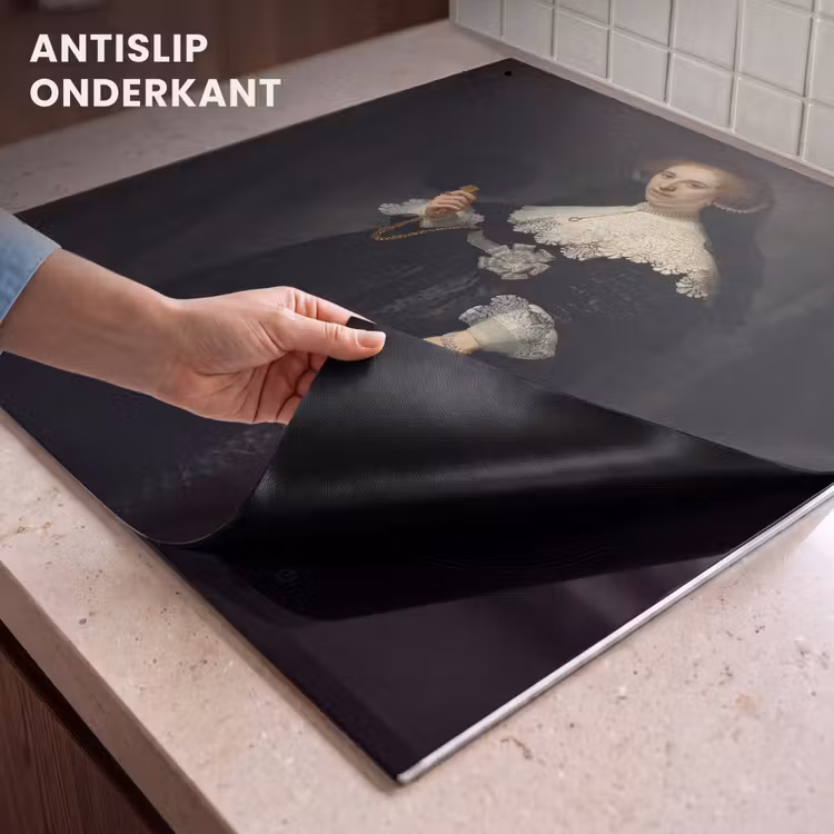 Inductie beschermer en spatscherm (2in1) - Het huwelijksportret van Oopjen Coppit - Rembrandt van Rijn — 4