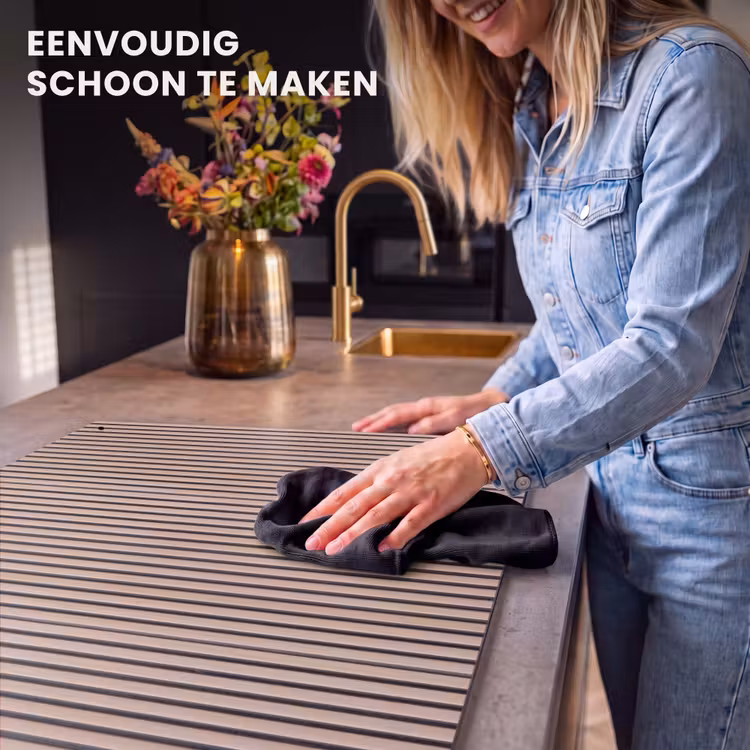 Inductie beschermer en spatscherm (2in1) - Retro - Hout - Plank - Naturel — 5