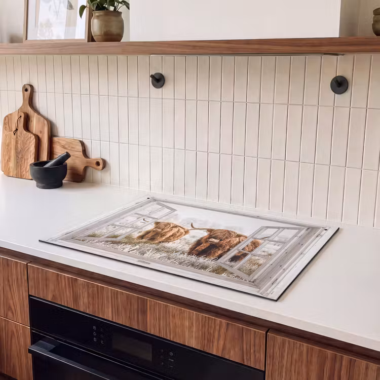 Inductie beschermer en spatscherm (2in1) - Doorkijk - Schotse hooglander - Dieren — 3
