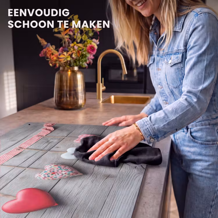 Inductie beschermer en spatscherm (2in1) - Liefdeslied op Hout — 5